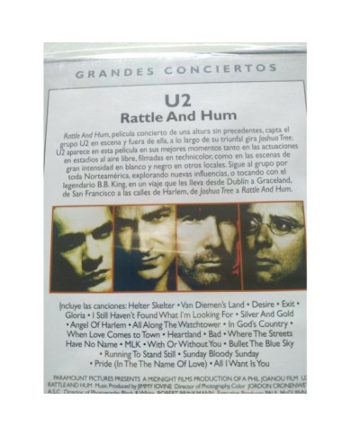 U2 Rattle And Hum Gira Joshua Tree - DVD Espa?ol Region 2 Nuevo
