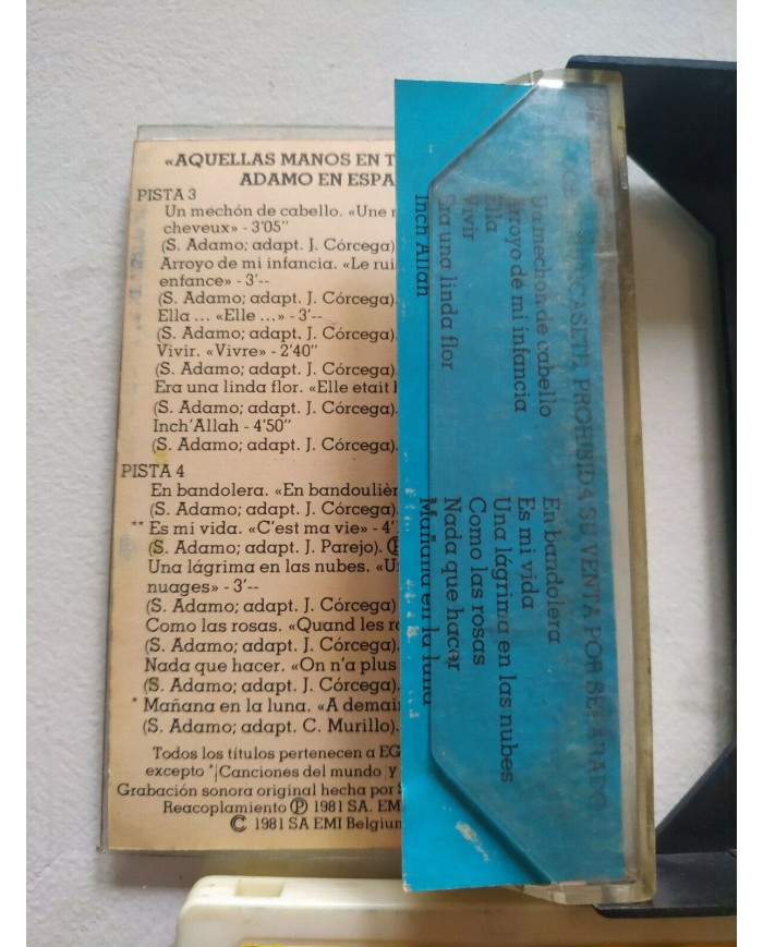 Adamo en Espa?ol Aquellas Manos en Tu Cintura EMI 1981 - 2 x Cinta Tape Cassette