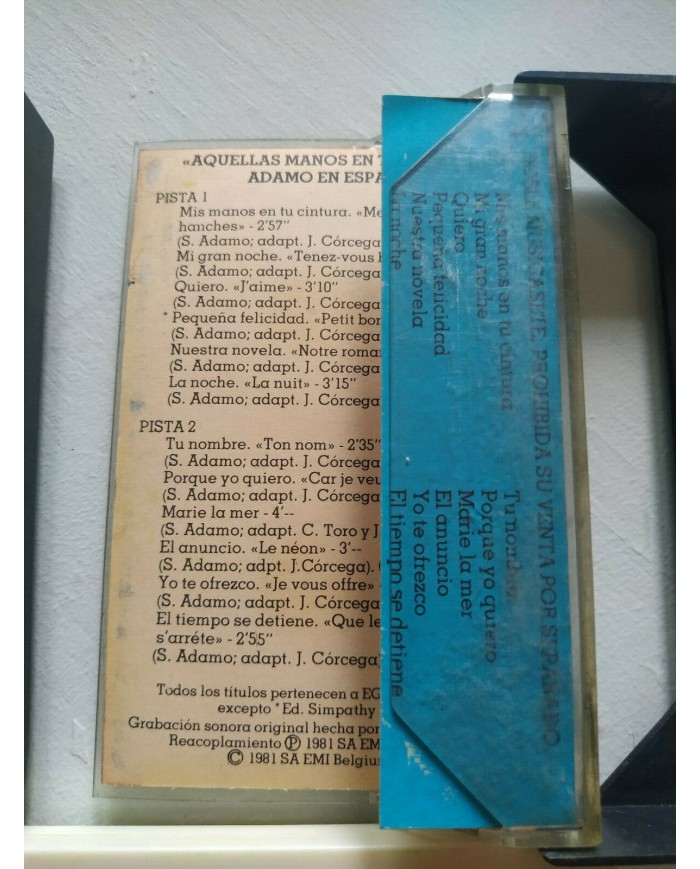 Adamo en Espa?ol Aquellas Manos en Tu Cintura EMI 1981 - 2 x Cinta Tape Cassette