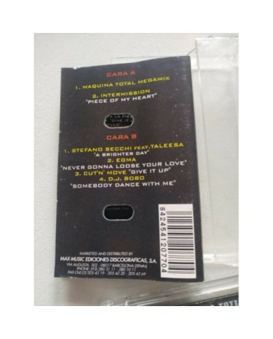 Maquina Total 6 Cassette 1 + 2 Max Music 1993 - 2 x Cinta Tape Cassette