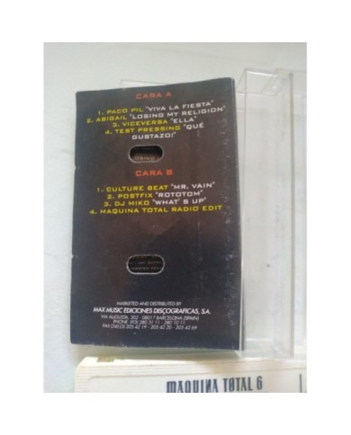 Maquina Total 6 Cassette 1 + 2 Max Music 1993 - 2 x Cinta Tape Cassette