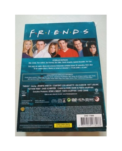 Friends Tercera Temporada 3 Completa 2008 - 4 x DVD Espa?ol Ingles Region 2 Am