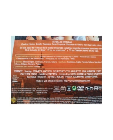 Friends Cuarta Temporada 4 Completa - 4 x DVD Espa?ol Ingles Region 2 Am