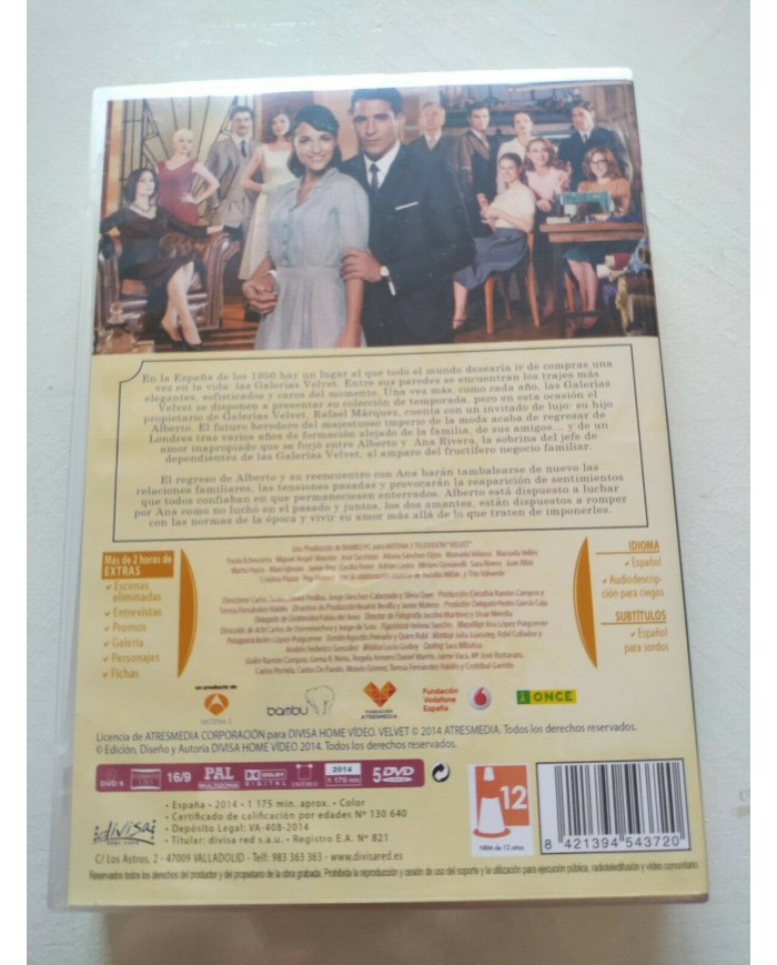 Velvet Primera Temporada 1 Completa Silvestre - 5 x DVD Español Region All Am