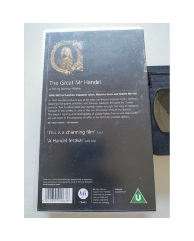 The great Mr Handel Film by Norman Walker bfi - VHS Cinta Tape Ingles Am