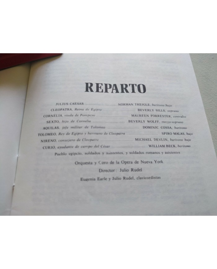 Haendel Julius Caesar RCA 1972 Rudel Treigle Forrester - 2 x Cinta Tape Cassette