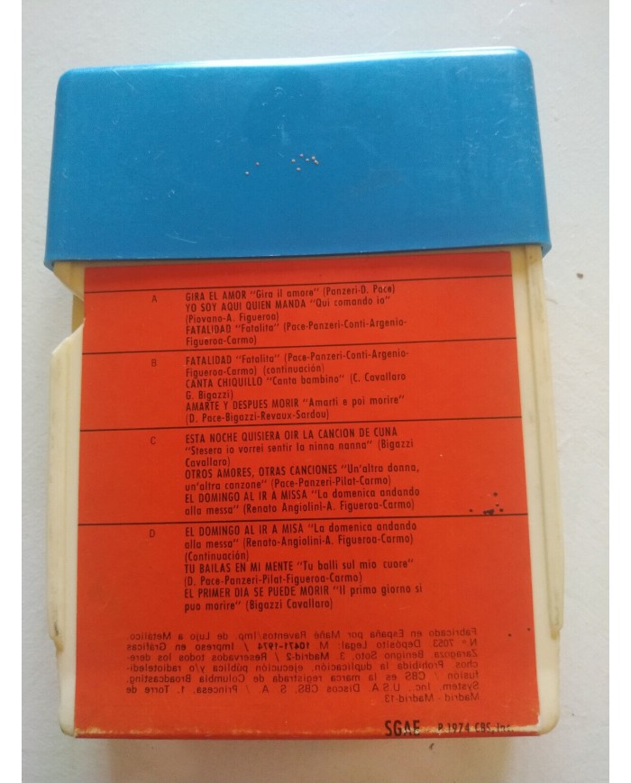 Gigliola Cinquetti Canta Espa?ol Italiano Cinta Cassette TC 8 Pistas CBS 1974