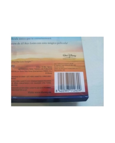El Rey Leon 2 El Tesoro de Simba Walt Disney - VHS Cinta Tape Espa?ol Nueva 3T