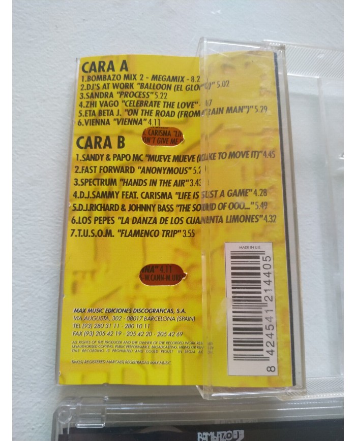 Bombazo Mix 2 Max Music 1996 Megamix DJ Spectrum - 2 x Cinta Tape Cassette 2T