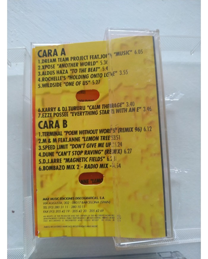 Bombazo Mix 2 Max Music 1996 Megamix DJ Spectrum - 2 x Cinta Tape Cassette 2T