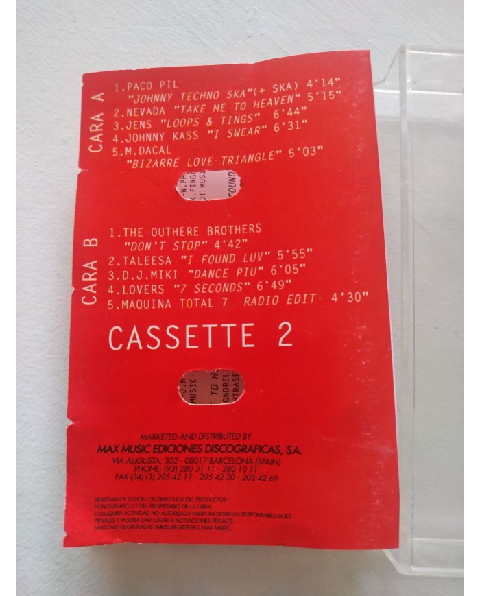 Maquina Total 7 Megamix 1994 Max Music - 2 x Cinta Tape Cassette 2T