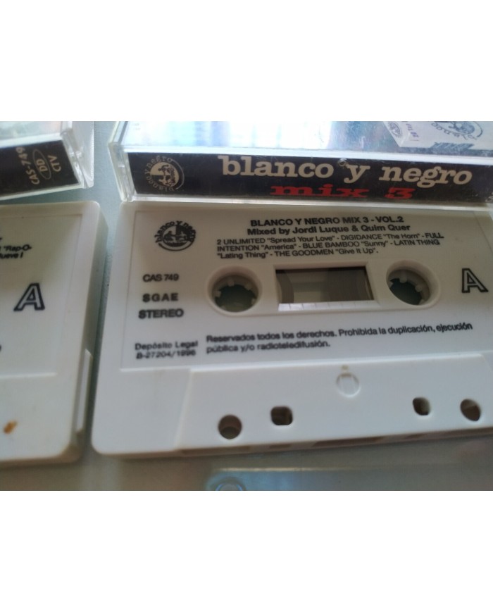 Blanco y Negro Mix 3 Mixed By Jordi Luque & Quim Quer 2 x Cinta Tape Cassette 2T