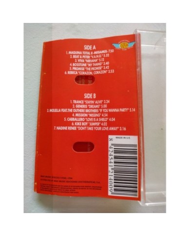 Maquina Total 8 Megamix 1995 Max Music Trance - 2 x Cinta Tape Cassette 2T