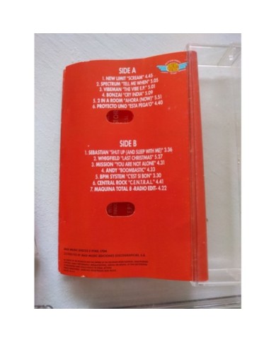 Maquina Total 8 Megamix 1995 Max Music Trance - 2 x Cinta Tape Cassette 2T