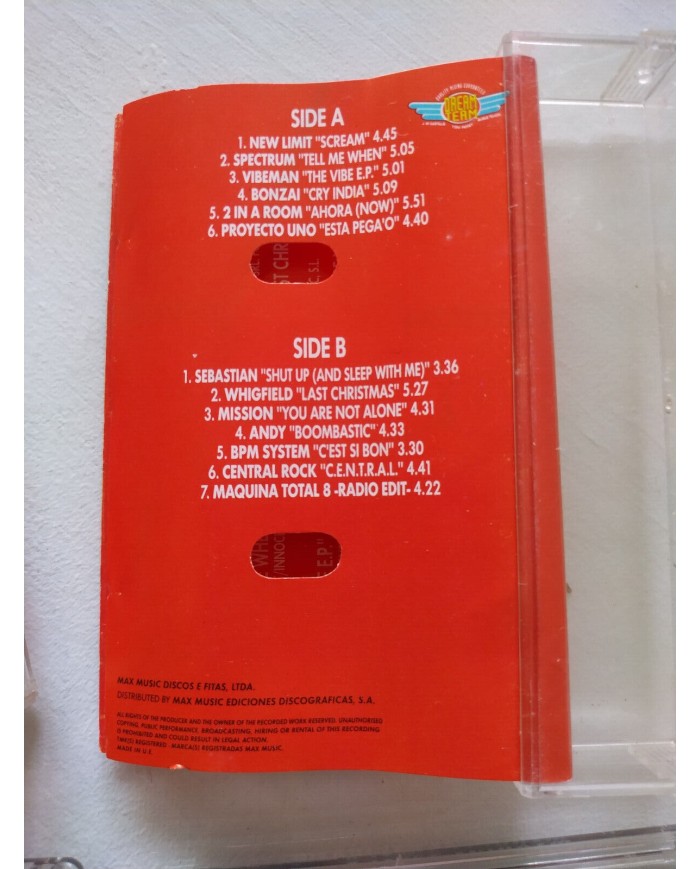 Maquina Total 8 Megamix 1995 Max Music Trance - 2 x Cinta Tape Cassette 2T