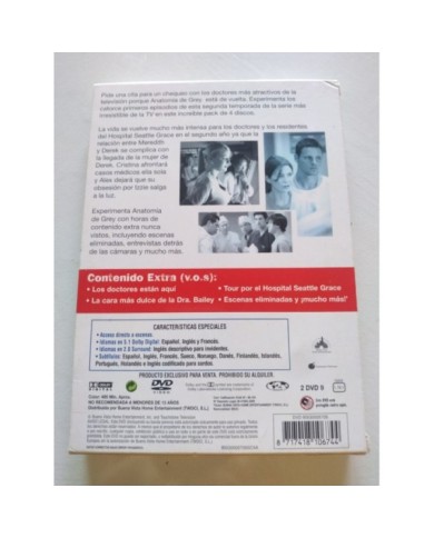 Anatomia de Grey Segunda Temporada La Primera Parte - 4 x DVD Espa?ol Ingles 3T
