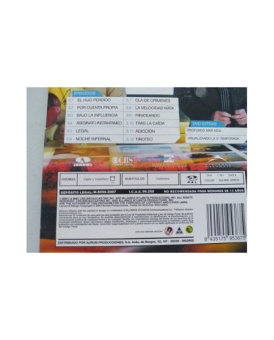 CSI Miami Tercera Temporada 3 3.1-3.12 2007 - 3 x DVD Espa?ol Ingles - 3T