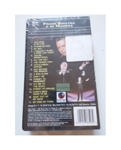 Frank Sinatra A Mi Manera Don Costa 17 Tracks 1990 - VHS Cinta Tape Nueva - 3T