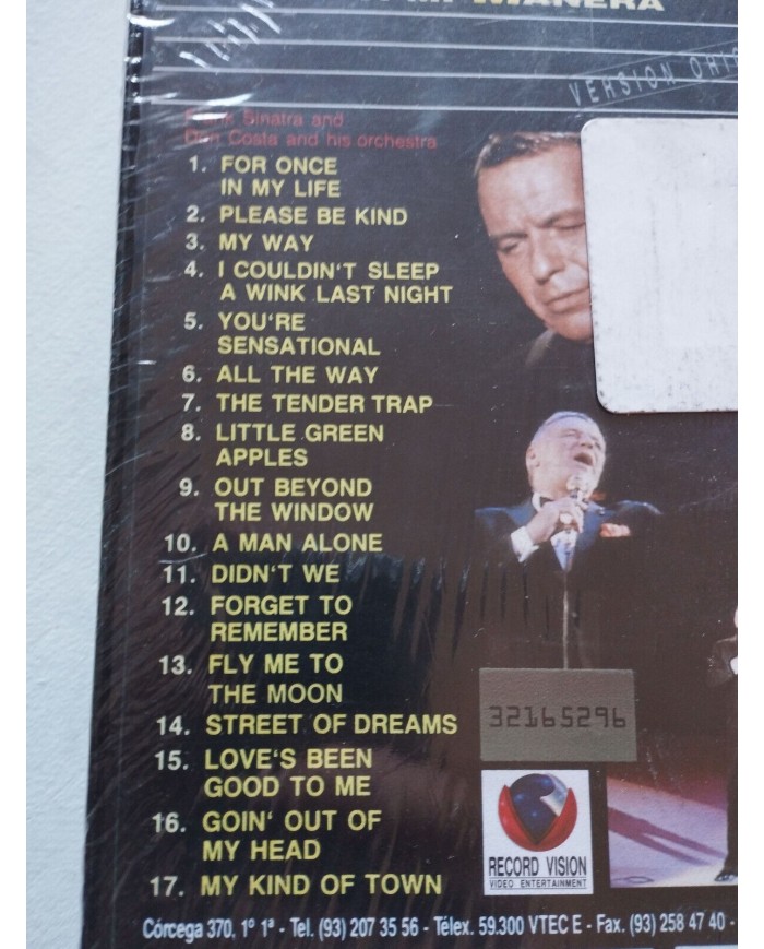 Frank Sinatra A Mi Manera Don Costa 17 Tracks 1990 - VHS Cinta Tape Nueva - 3T