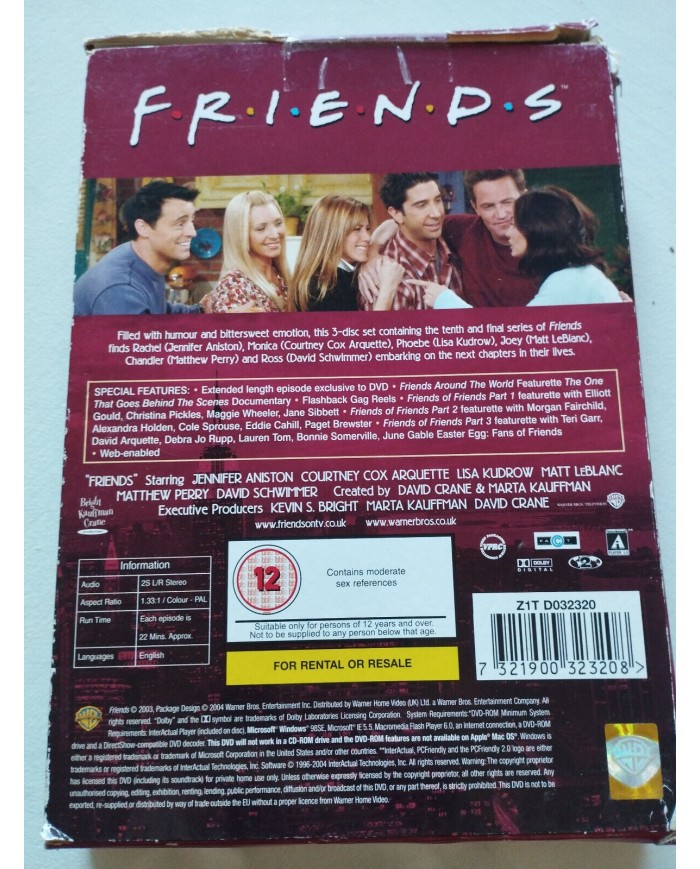 Friends Complete Tenth Series - 4 x DVD Ingles Region 2 Am