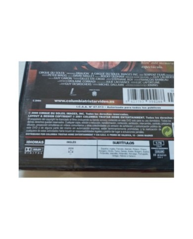 Cirque du Soleil Dralion - DVD Region 2 Ingles con subtitulos Nueva