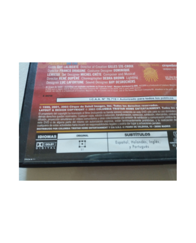 Cirque du Soleil Alegria - DVD Region 2 V.O. con subtitulos