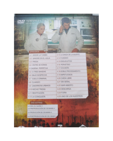 CSI Miami Cuarta Temporada Completa 4.1-4.25 2007 - DVD Espa?ol Ingles Am