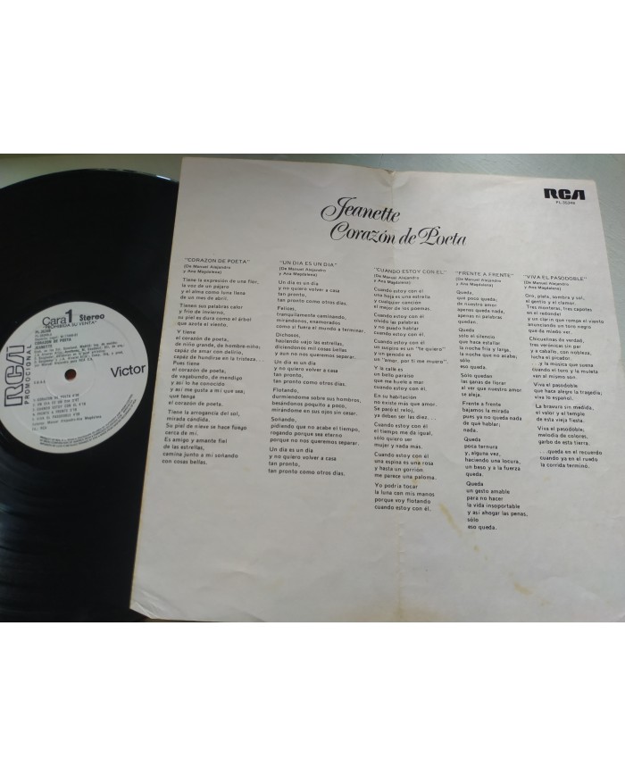 Jeanette Corazon de Poeta RCA 1981 PL-35348 - LP Vinilo 12" VG/VG Promocional