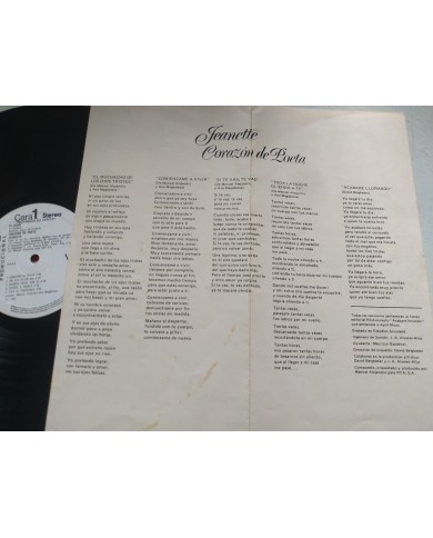 Jeanette Corazon de Poeta RCA 1981 PL-35348 - LP Vinilo 12" VG/VG Promocional Jeanette Corazon de Poeta RCA 1981 PL-35348 - LP Vinilo 12" VG/VG Promocional