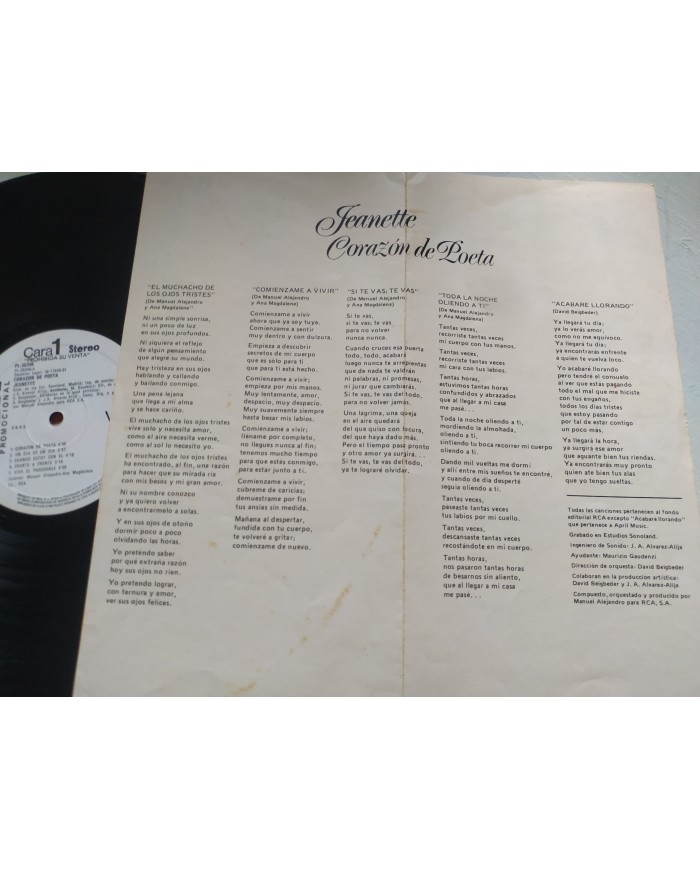 Jeanette Corazon de Poeta RCA 1981 PL-35348 - LP Vinilo 12" VG/VG Promocional
