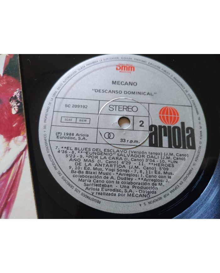 Mecano Descanso Dominical 1988 Ariola 5C 209192 DMM - LP Vinilo 12" VG/VG