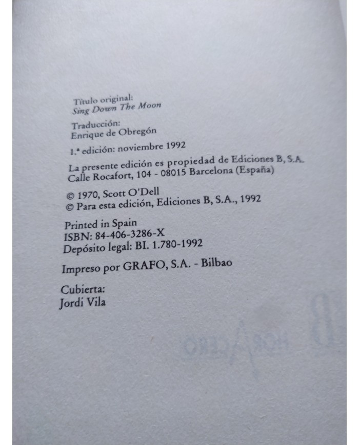 La Cancion de la Luna Scott O´Dell 1992 Zeta - LIBRO Español