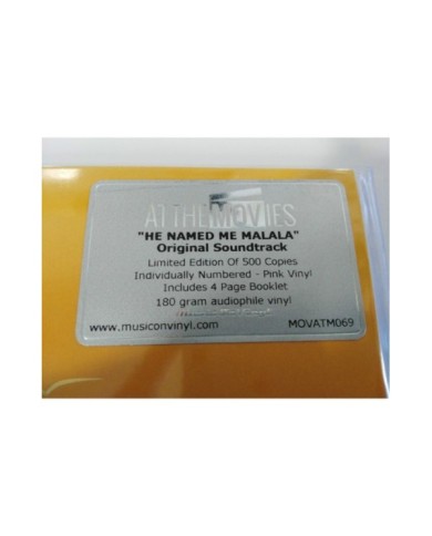 He Named Me Malala SOUNDTRACK LP 12" COLOURED PINK LIMITED 157/500 Vinilo 12" 4T