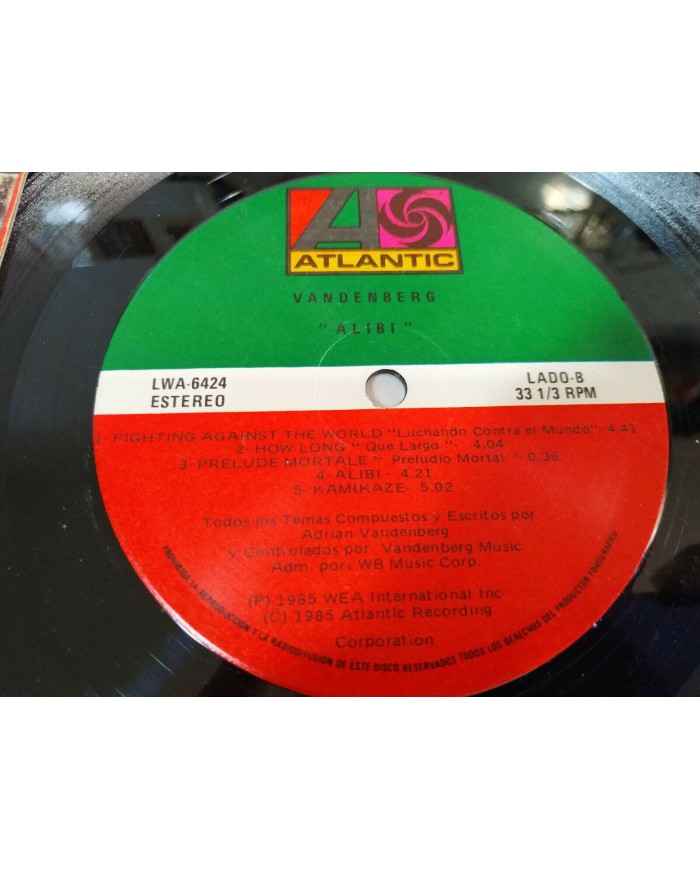 Adrian Vandenberg Alibi MEXICO Edition 1985 - LP Vinilo 12" VG/VG - 3T