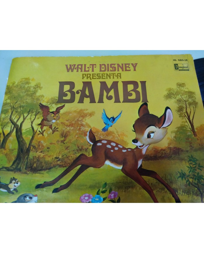 Bambi Walt disney Banda Sonora y Cuento Castellano 1970 LP Vinilo 12" G+/G+ 2T