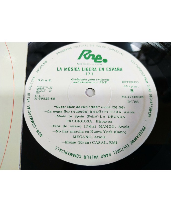 RNE Promocional White Label Tino Casal Mecano Hombres G LP 12" Vinilo VG/VG - 3T