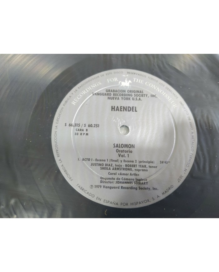 Haendel Salomon Oratorio 1977 Spain Ed Box 3 x LP + Libreto 12" Vinilo VG/VG 3T