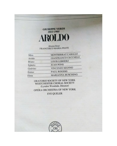 Montserrat Caballe Verdi Aroldo 1980 CBS - Hard Box 3 x LP Vinilo 12" VG/VG - 3T
