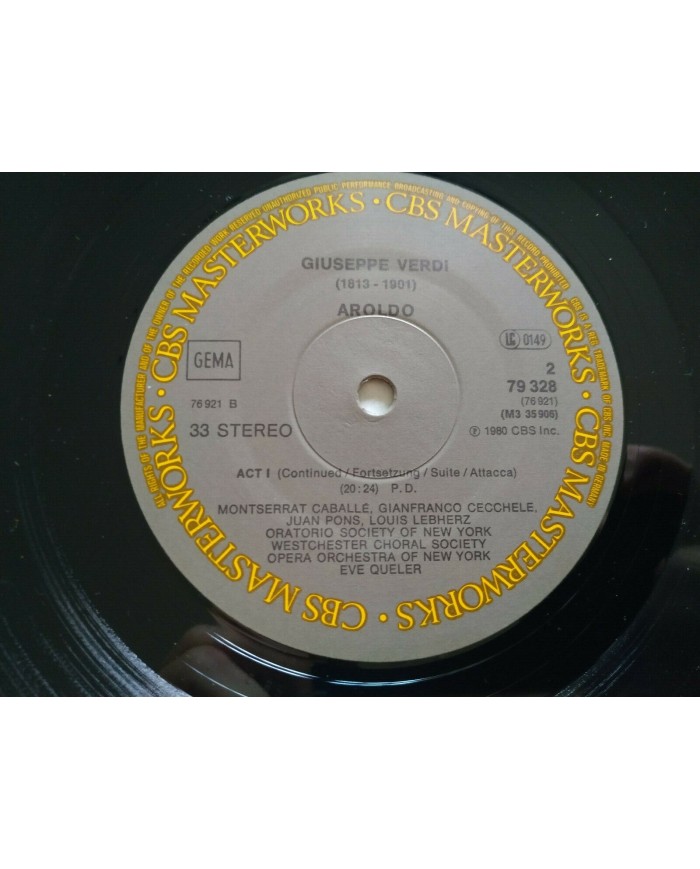 Montserrat Caballe Verdi Aroldo 1980 CBS - Hard Box 3 x LP Vinilo 12" VG/VG - 3T