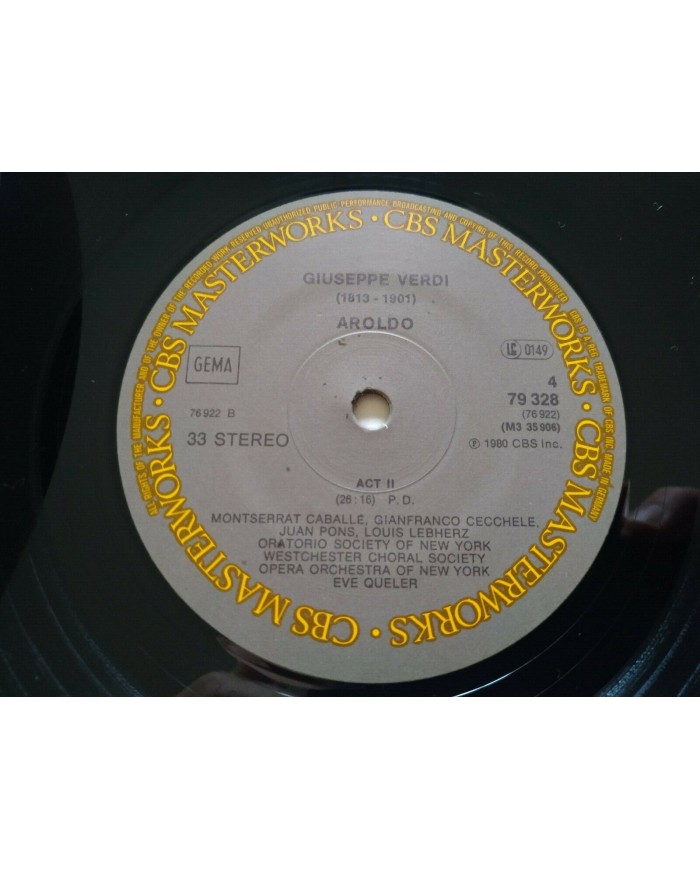Montserrat Caballe Verdi Aroldo 1980 CBS - Hard Box 3 x LP Vinilo 12" VG/VG - 3T
