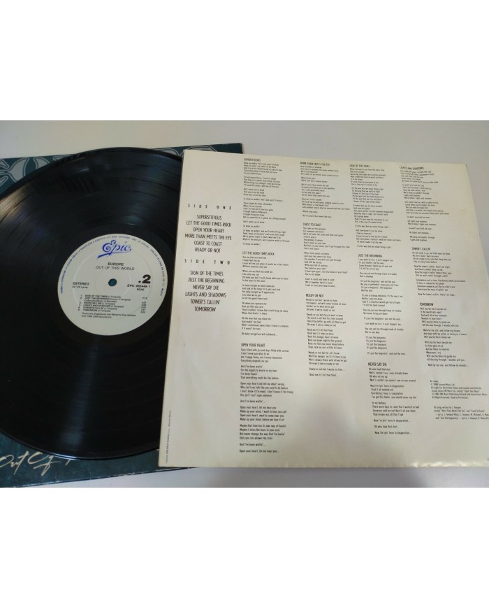 Europe Out of This World Spain Edition 1988 Epic LP Vinilo 12" VG/VG - 3T
