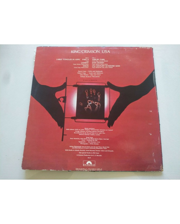 King Crimson U.S.A. USA 1975 Polydor Spain Edition - LP Vinilo 12" VG/VG