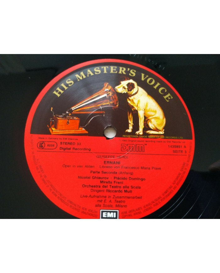 Verdi Ernani Domingo Freni Riccardo Muti Box 3 x LP + Libreto 12" Vinilo VG/VG