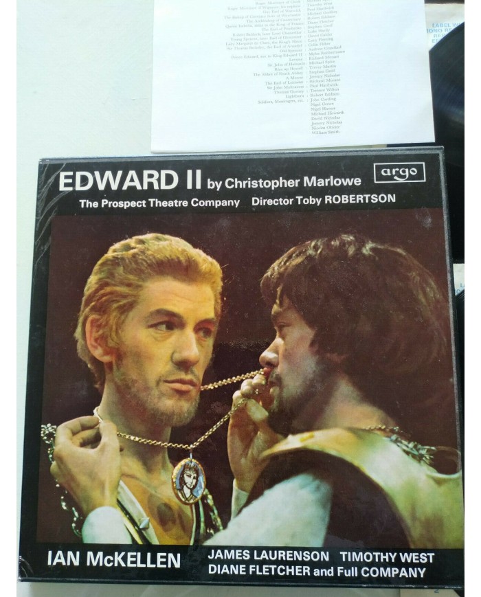 Christopher Marlowe Edward II 1970 Argo Box 3 x LP + Libreto 12" Vinilo VG/VG