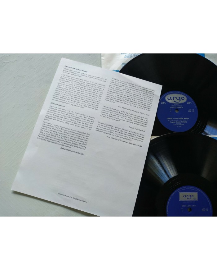 Christopher Marlowe Edward II 1970 Argo Box 3 x LP + Libreto 12" Vinilo VG/VG