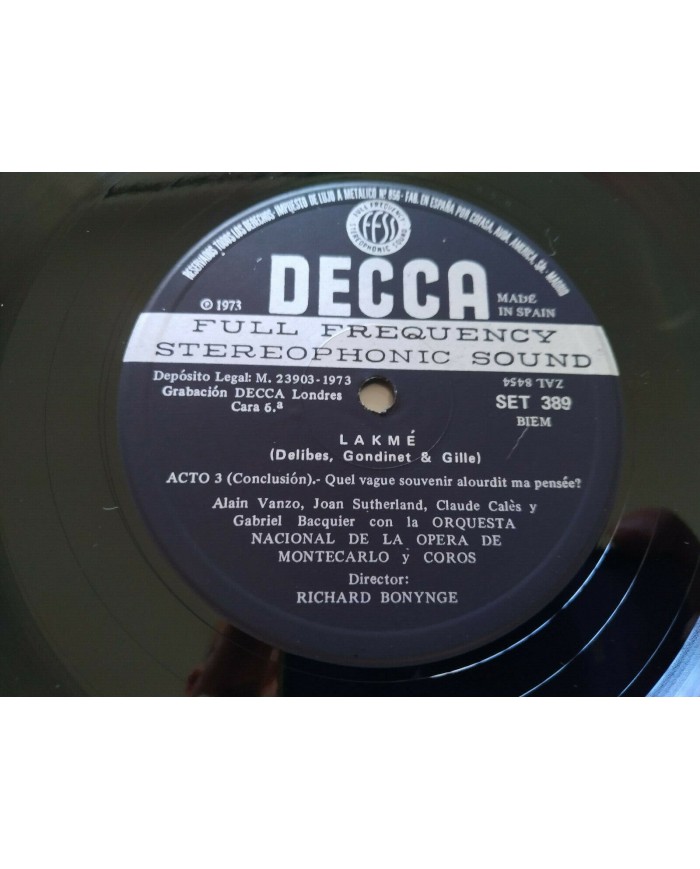 Delibes Lamke Richard Bonynge DECCA 1973 Spain Edt Box 3 x LP 12" Vinilo VG/VG