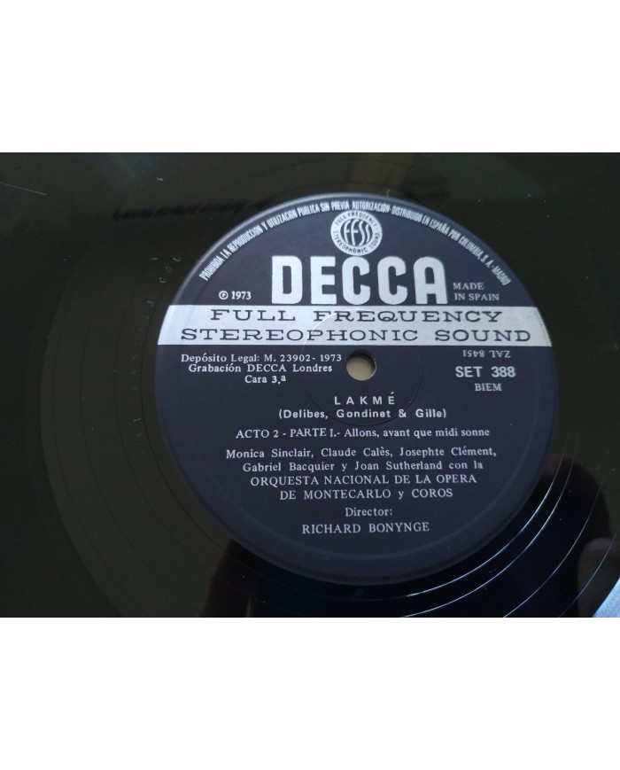 Delibes Lamke Richard Bonynge DECCA 1973 Spain Edt Box 3 x LP 12" Vinilo VG/VG