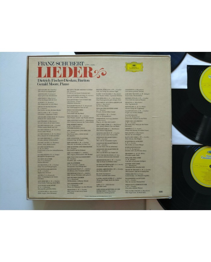 Franz Schubert Lieder Gerald Moore 1970 Box 6 x LP + Libreto 12" Vinilo VG/VG