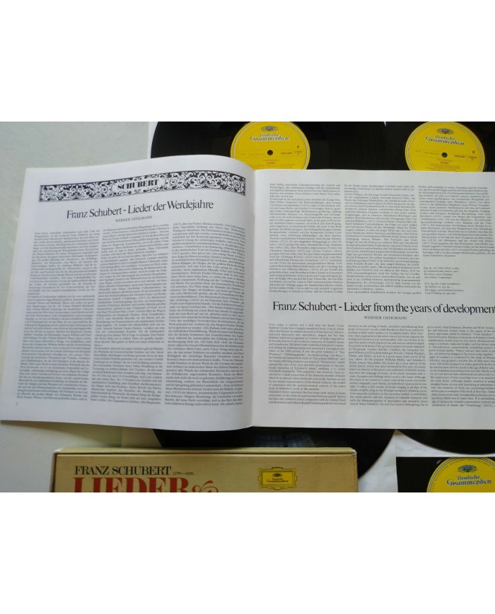 Franz Schubert Lieder Gerald Moore 1970 Box 6 x LP + Libreto 12" Vinilo VG/VG
