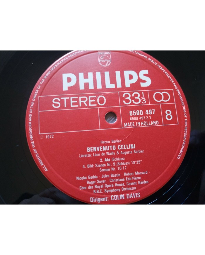 Berlioz Cellini Colin Davis 1972 Philips Box 4 x LP + Libreto 12" Vinilo VG/VG